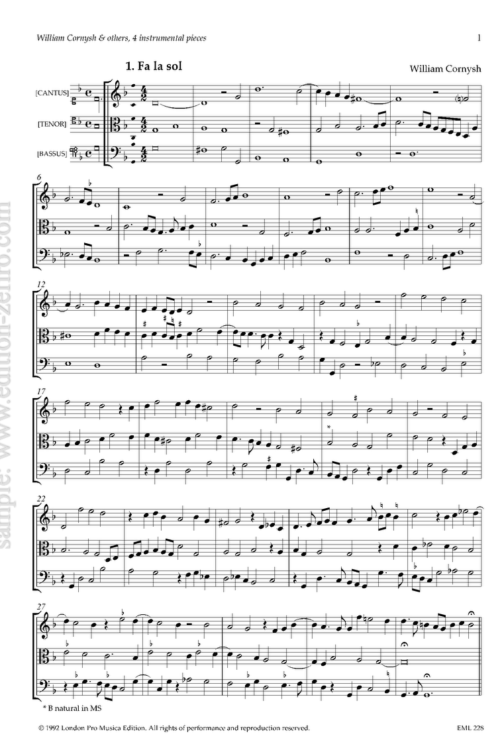 William Cornysh and others - Four Instrumental Pieces à3 (viols)