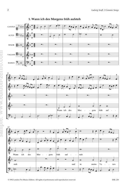 Ludwig Senfl - Two Canonic Songs à5