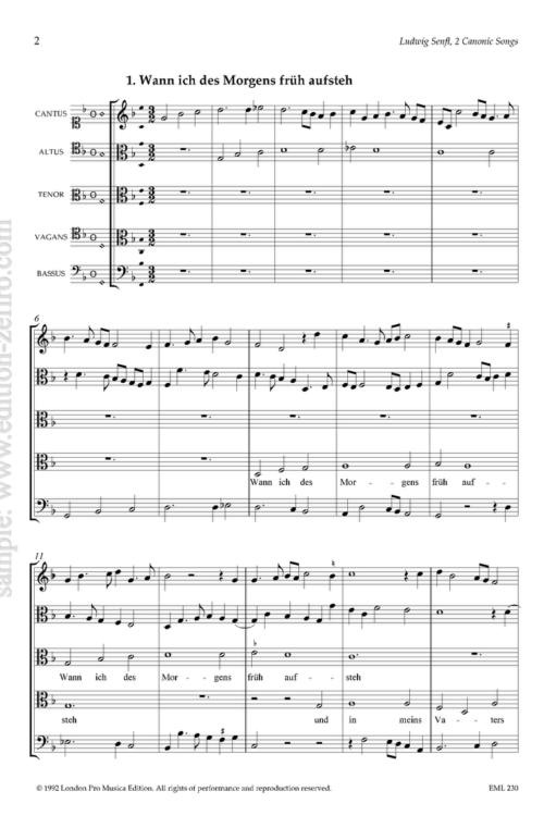 Ludwig Senfl - Two Canonic Songs à5 (viols)