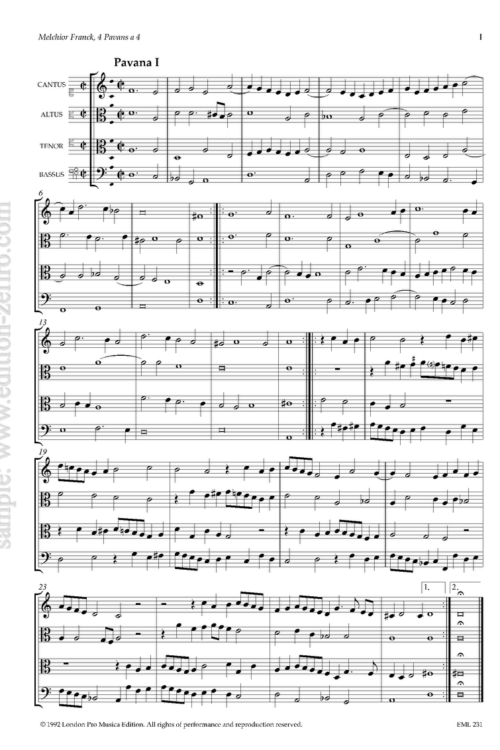 Melchior Franck - Four Pavans à4 (viols)
