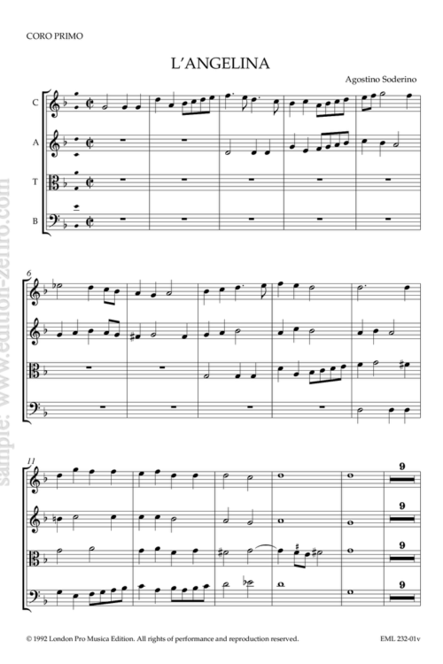 Agostino Soderino - L'Angelina à8 (viols)