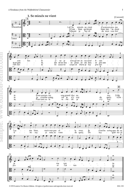 Six Rondeaux from the Wolfenbüttel Chansonnier