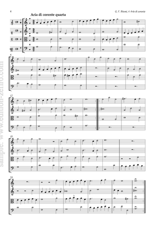 Giacomo Filippo Biumi - Four Arie di Corrente à4 (viols)