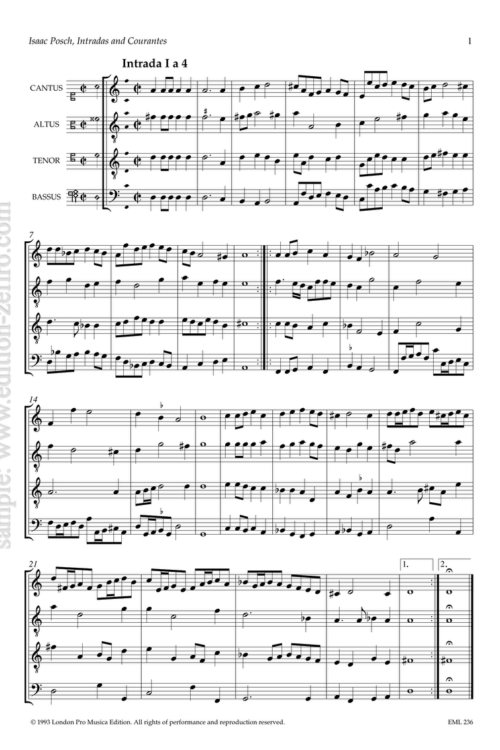 Isaac Posch - Intradas and Courantes à4