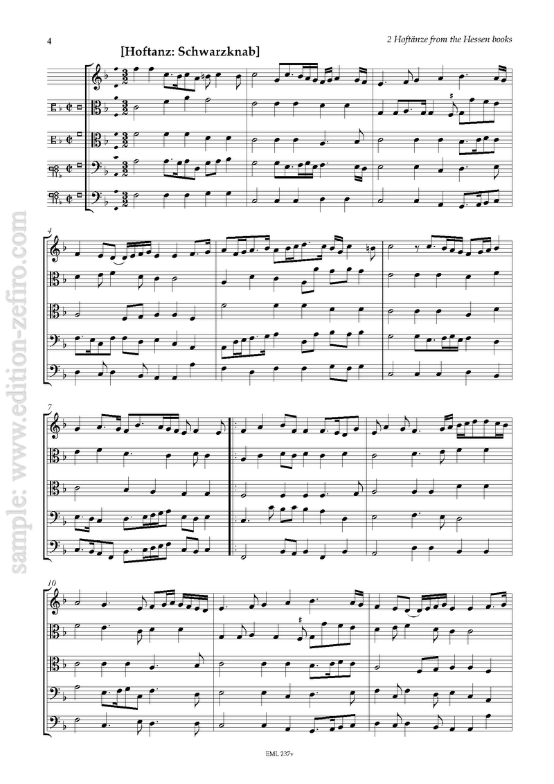 2 Hoftänze from the Hessen Books (viols)