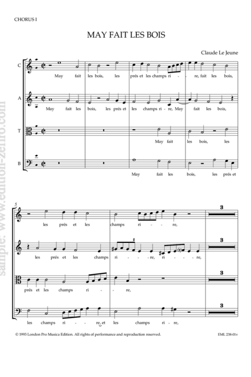 Claude Le Jeune - May fait les bois (viols)