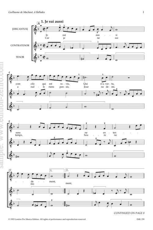 Guillaume de Machaut - Four Ballades