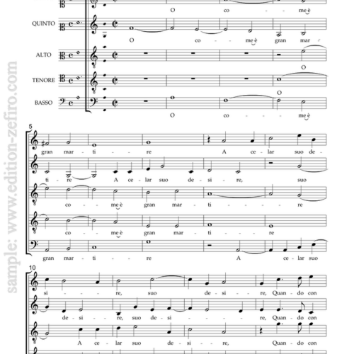 Carlo Gesualdo - O com è gran martire à5