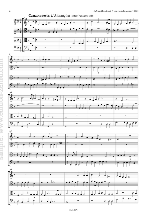 Adriano Banchieri : Two canzoni da sonar à4 (viols)