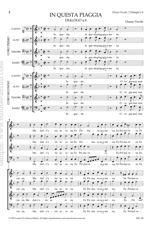 Orazio Vecchi : Two Dialoghi à8