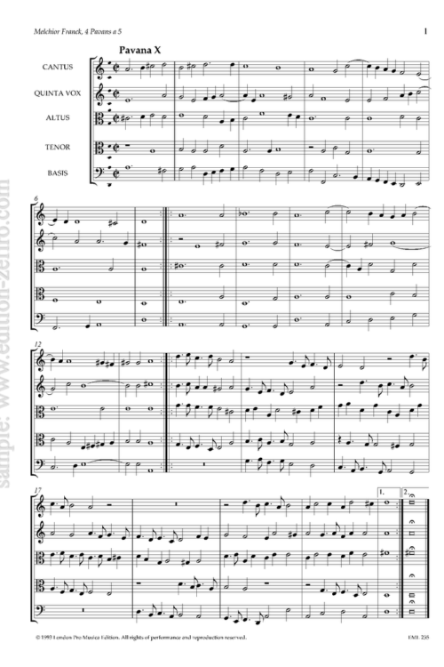 Melchior Franck - Four Pavans à5 (viols)