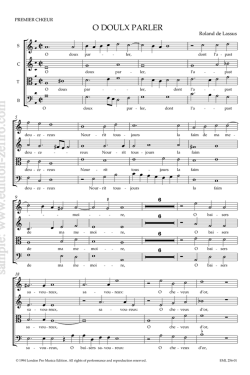 Roland de Lassus : O doulx parler (viols)