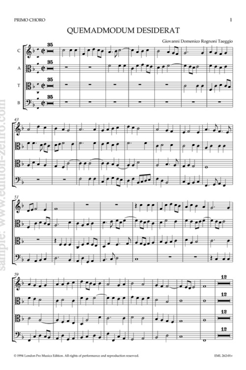 Giovanni Domenico Rognoni Taeggio - Quemadmodum desiderat (viols)