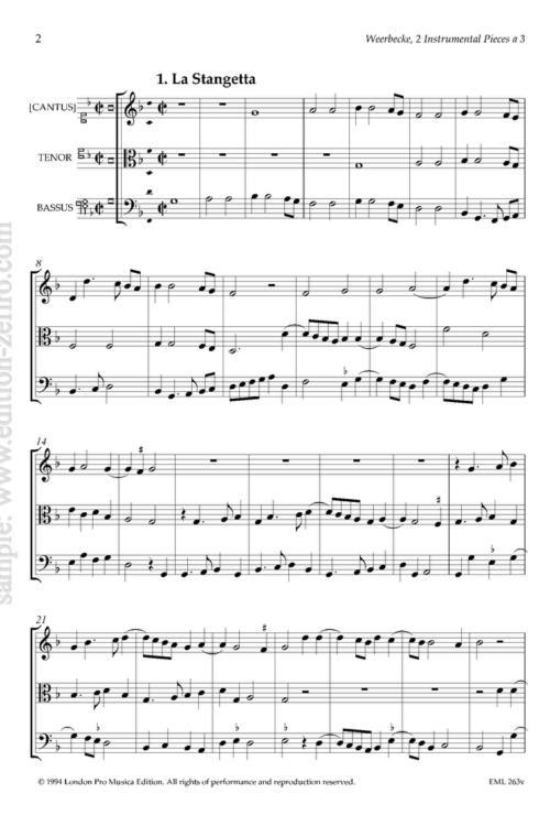 Gaspar de Weerbecke - Two Instrumental Pieces à3 (viols)