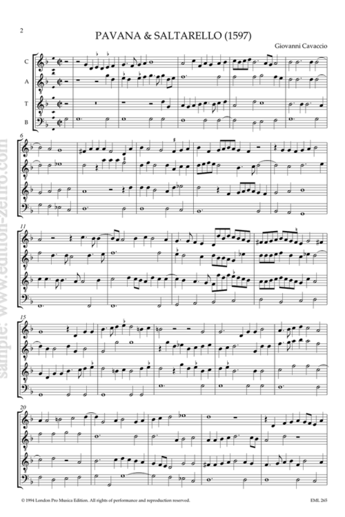 Giovanni Cavaccio - Pavana + Saltarello