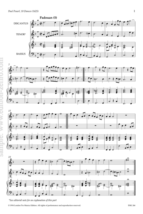 a page from the score of Ten Dances