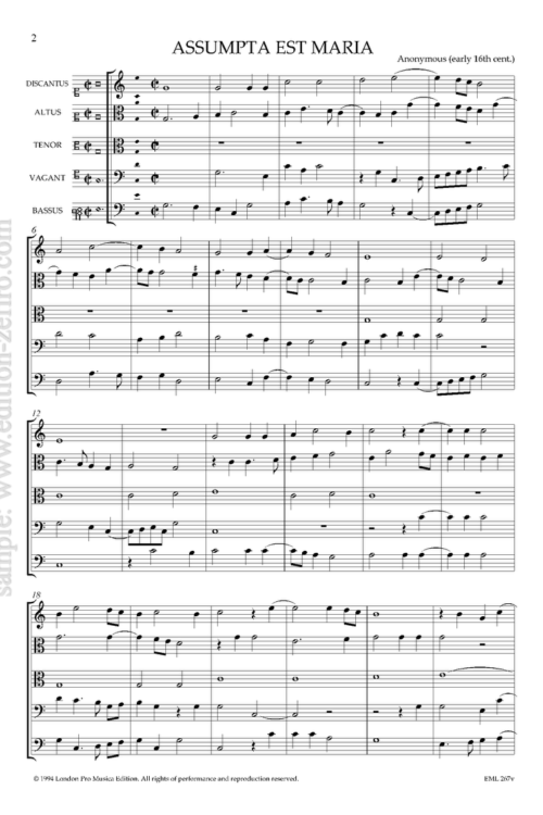 Anonymous: Assumpta est Maria à5 (viols)