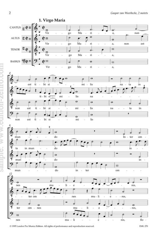 Gaspar van Weerbecke : Two Motets à4