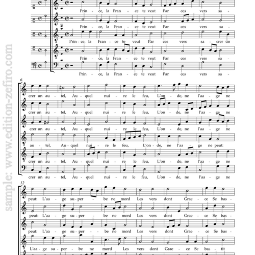 2 settings of Prince, La France te veut by Eustache Du Caurroy and Claude le Jeune