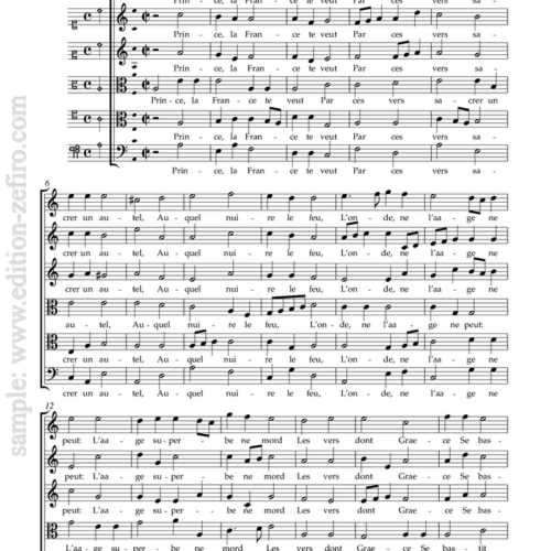 2 settings of Prince, La France te veut by Eustache Du Caurroy and Claude le Jeune (viols)