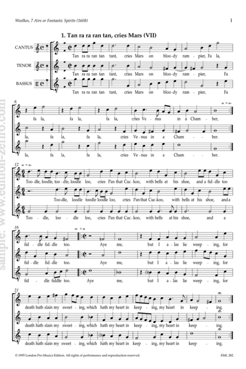 7 Airs or Fantasic Spirits (1608) - Thomas Weelkes
