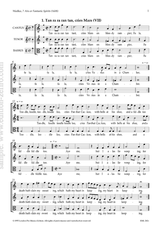 7 Airs or Fantasic Spirits (1608) (viols) : Thomas Weelkes