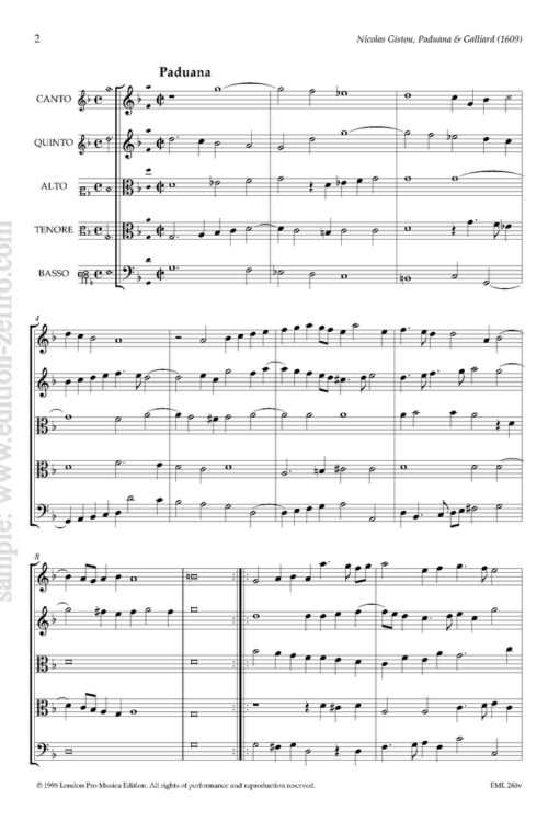 Gistou: Pavan and galliard à5 (1607) (viols)