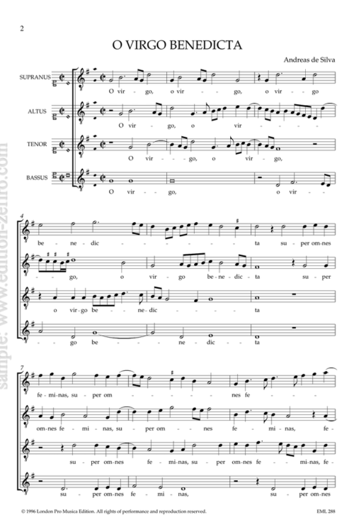 Andreas de Silva - O virgo benedicta