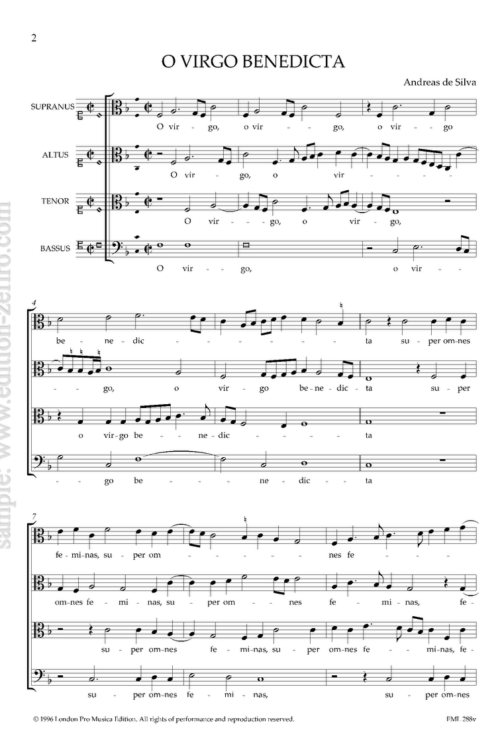 Andreas de Silva : O virgo benedicta (viols)
