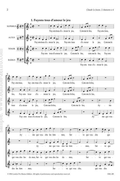 Claude Le Jeune: Two Chansons