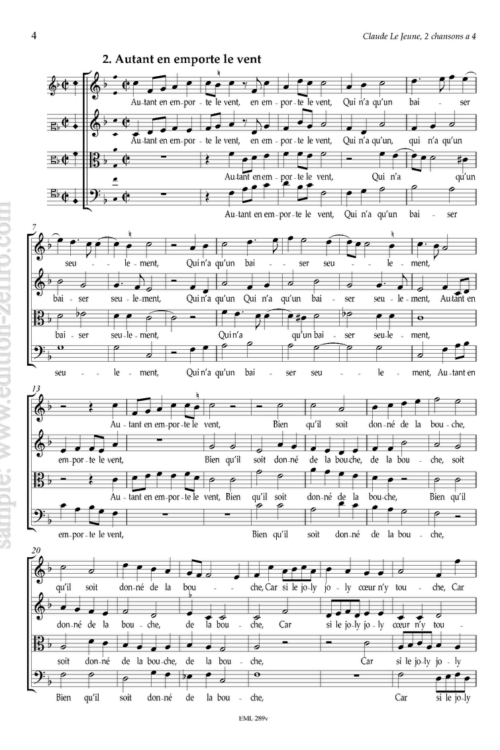 Claude Le Jeune: Two Chansons à4 (viols)