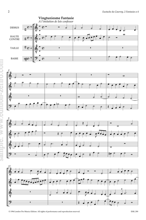 Eustache Du Caurroy : Two Fantasias à4