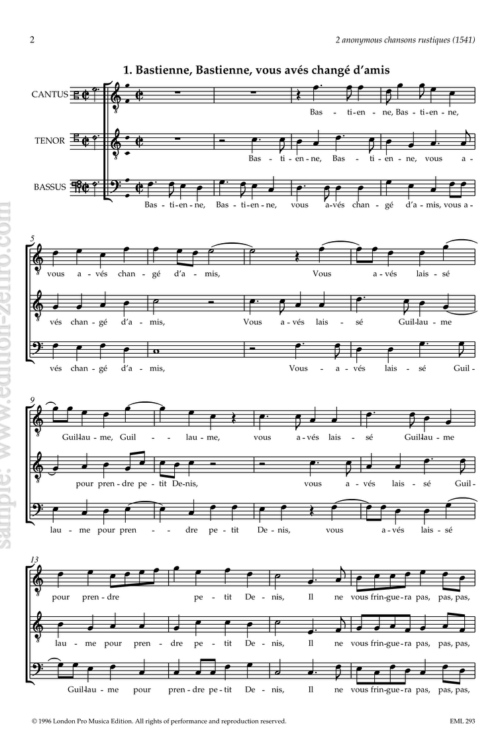 Two Anonymous Chansons Rustiques à3 (1593)