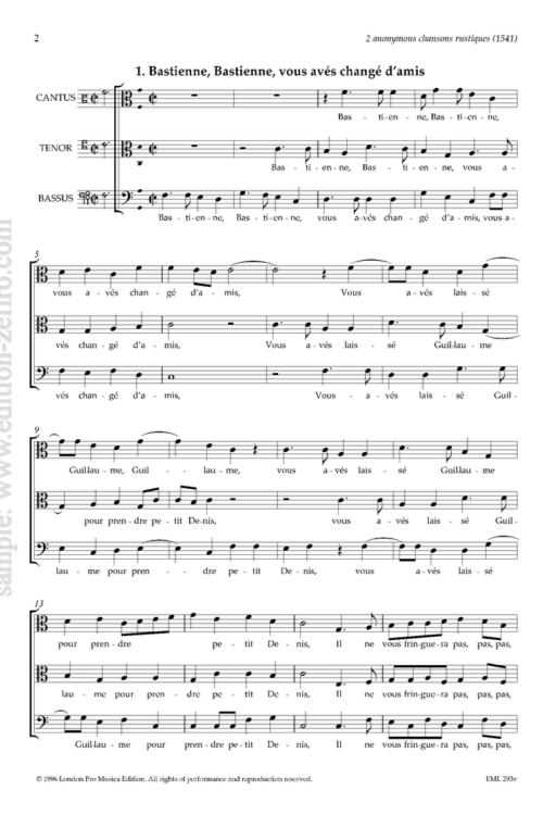 Two Anonymous Chansons Rustiques à3 (1593) (viols)