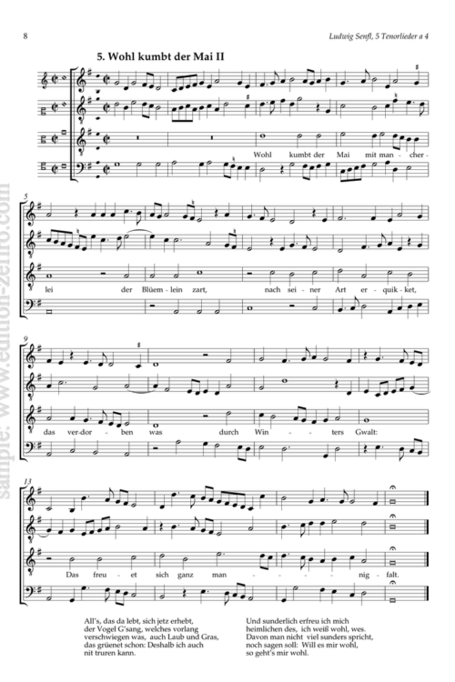 Ludwig Senfl : Five Tenorlieder à4