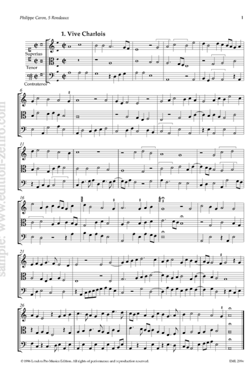 Philippe Caron : Five Rondeaux à3 (viols)