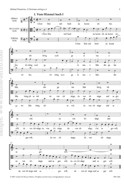 Michael Praetorius : Five Christmas Hymn Settings à3 (viols)
