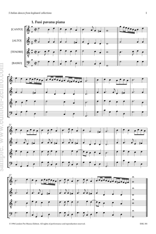 Five Italian Dances à4