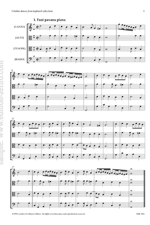 Five Italian Dances à4 (viols)