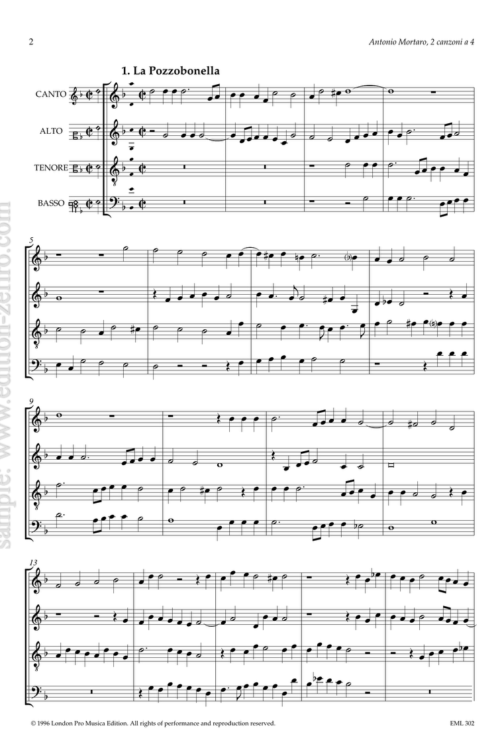 Antonio Mortaro : Two canzoni à4