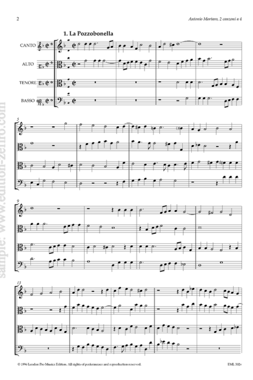 Antonio Mortaro : Two canzoni à4 (viols)
