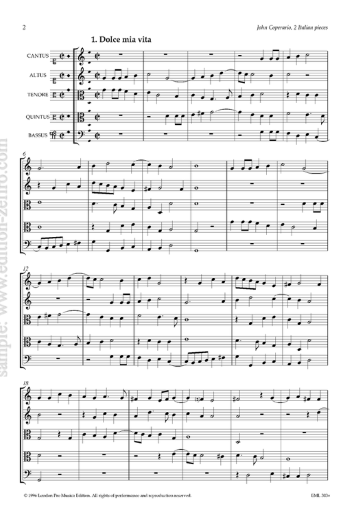John Coperario : Two Italian pieces à5 (viols)