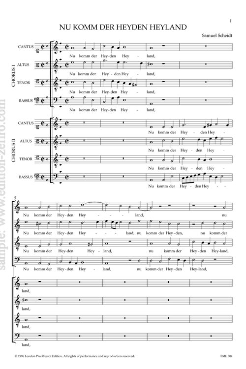 Samuel Scheidt : Nun komm der Heiden Heiland à8