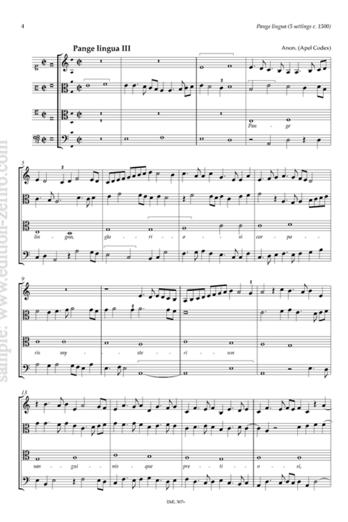 Pange lingua à4 (5 settings) (viols)