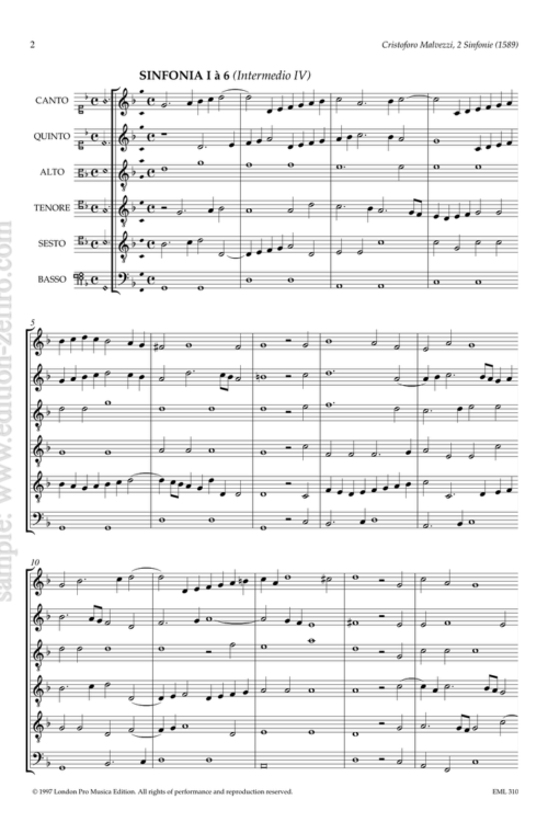 Cristoforo Malvezzi - Two Sinfonie à6