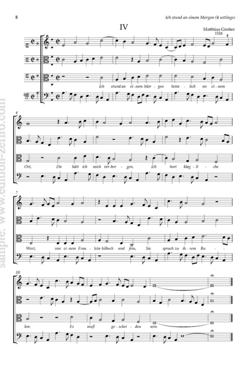 Ich stund an einem Morgen (4 settings) (viols)