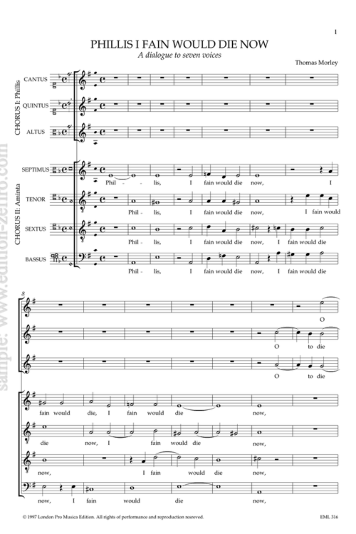 Thomas Morley - Phyllis, I would fain die now