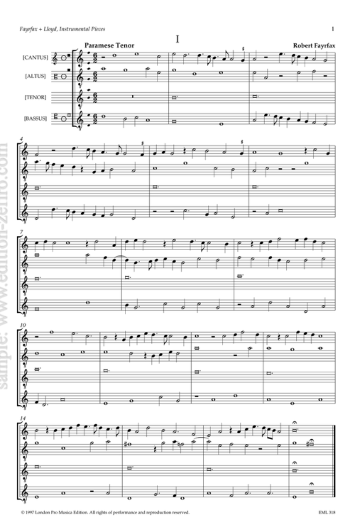 Instrumental Pieces - Robert Fayrfax and John Lloyd