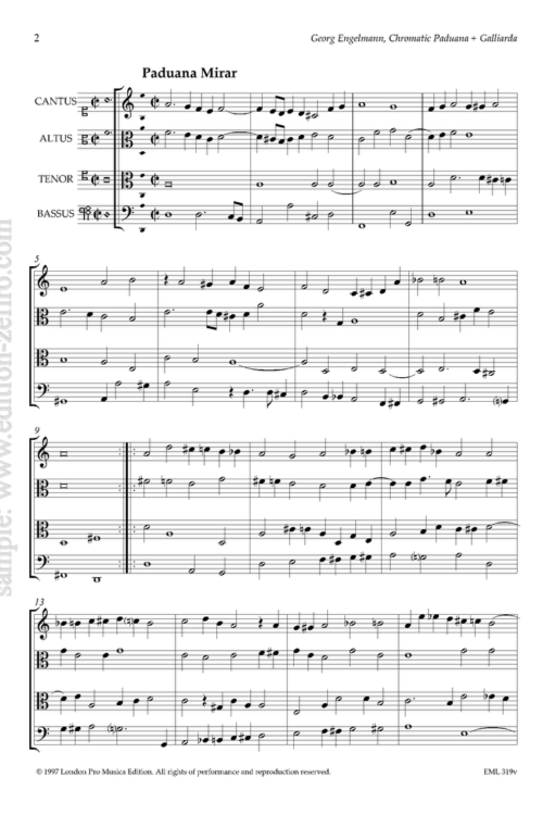 Georg Engelmann : Chromatic Paduan and Galliard à4 (viols)