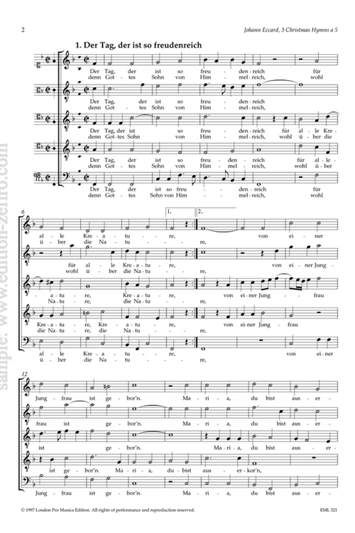 Three Christmas Hymns : Johannas Eccard